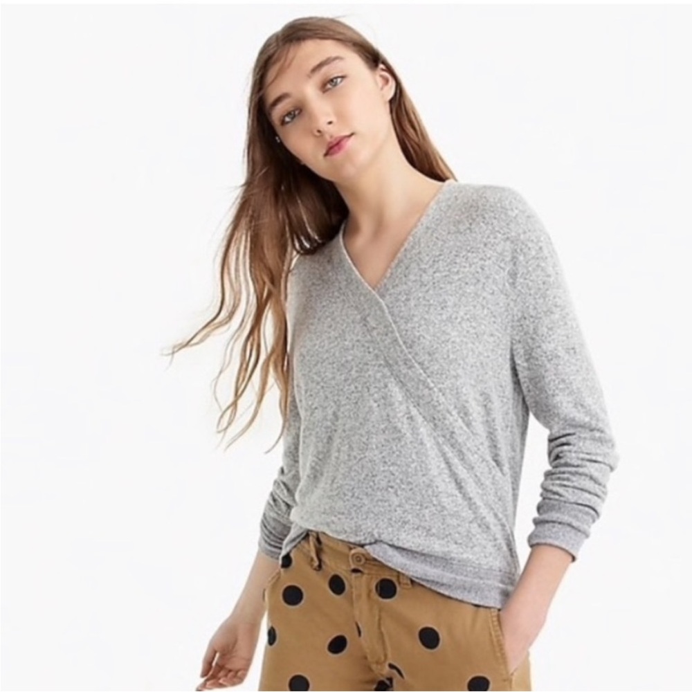 J. Crew faux wrap top/sweater light pink size small